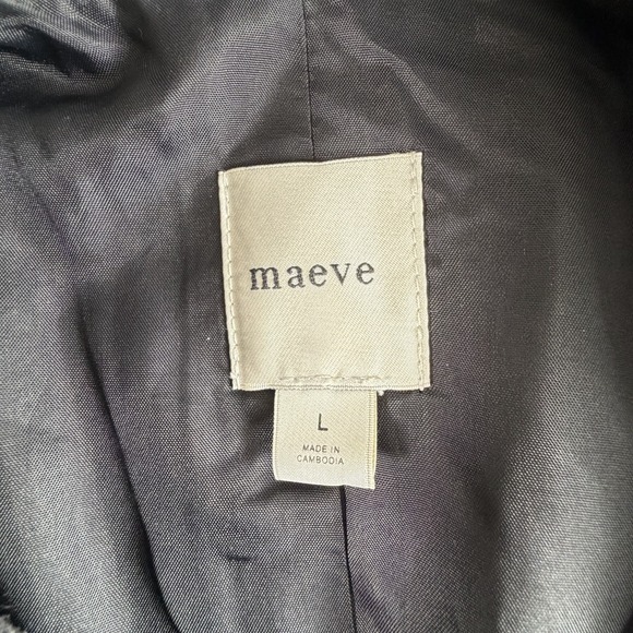 Anthropologie Maeve Blazer Jacket Women Sz L Gray 80s Boxy Secretary - Picture 2 of 7